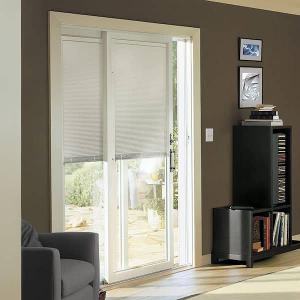 70-1/2 in. x 79-1/2 in.200 Series White Right-Hand Perma-Shield Sliding Patio Door w/ White Int, Moving Panel w/ Blinds