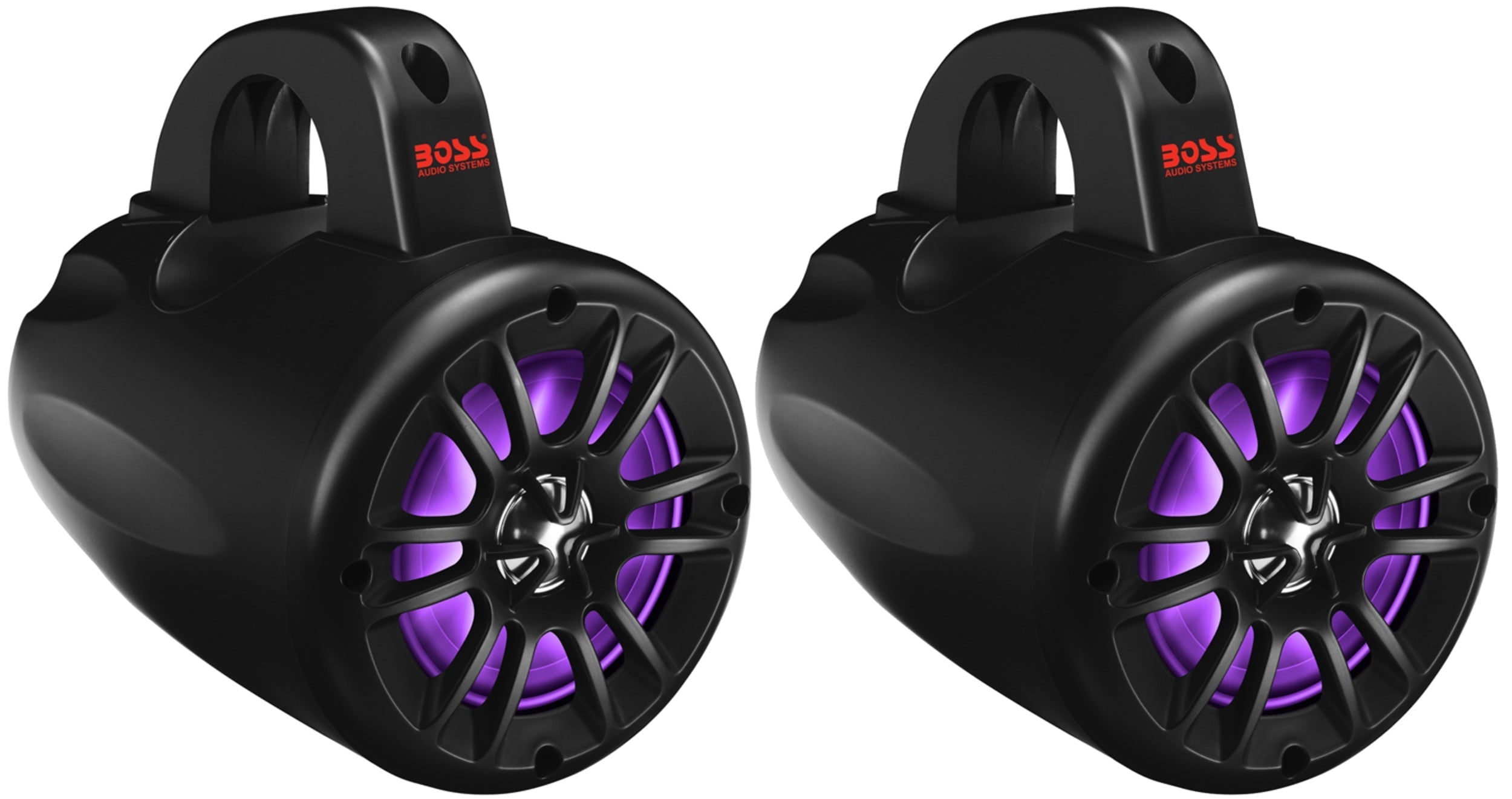 BOSS Audio Systems B40RGB ATV UTV Marine Weatherproof System - Amplified, 4 Inch Stereo Speakers, Full Range, 2 Way, Full Range Audio, Tweeters, Bluetooth, IPX5 Rated Weatherproof, Sold in Pairs