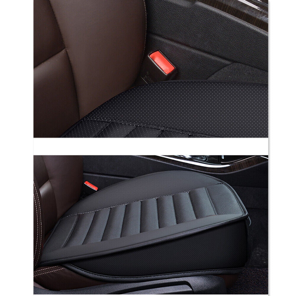 Evargc Black Car Front Full Surround Seat Cover Breathable PU Leather Pad Mat Chair