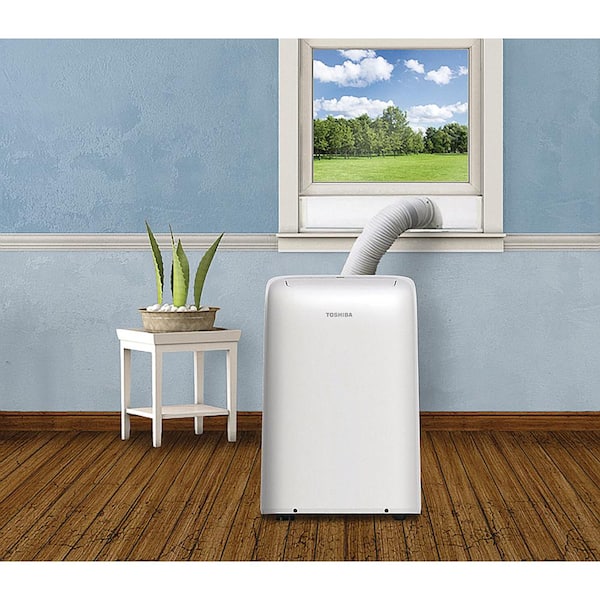 8,000 BTU Portable Air Conditioner Cools 350 Sq. Ft. with Dehumidifier and Remote in White