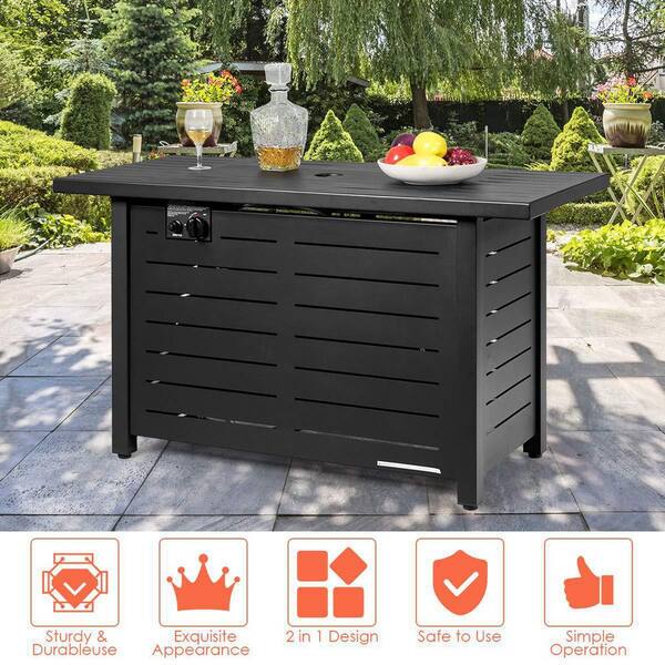 42 in. 60,000BTU Fire Pit Propane Gas Fire Pit Table Rectangular Tabletop