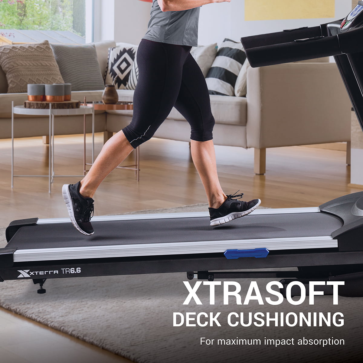 XTERRA Fitness TR6.6 Folding Treadmill with Heart Rate Chest Strap