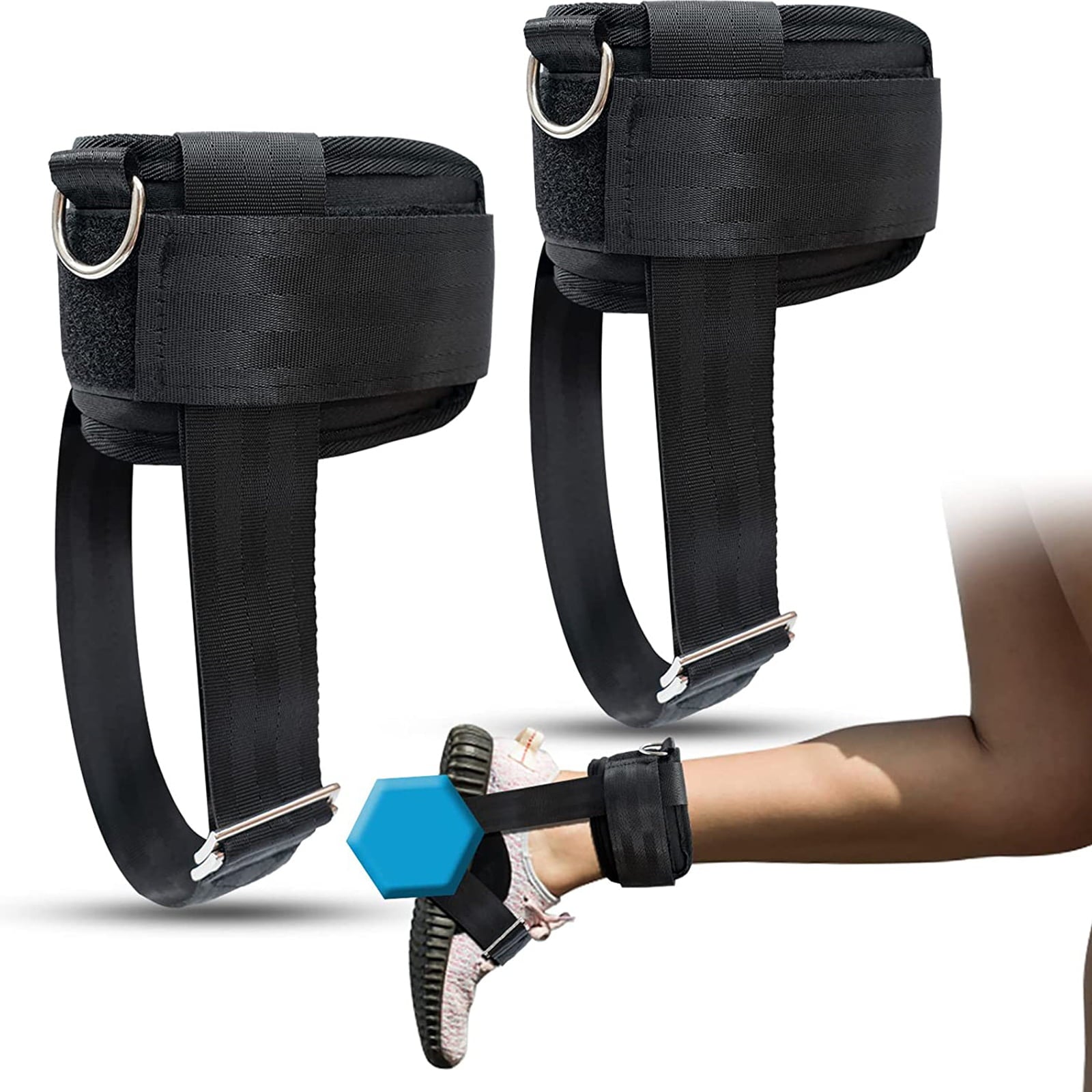 BAMILL 2pcs Adjustable Ankle Weights Ankle Straps for Lower Body Strength Training