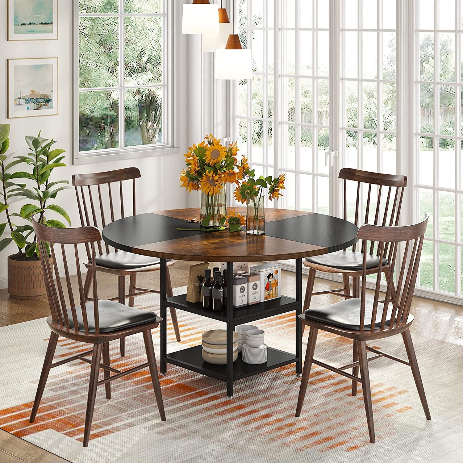 Tribesigns Round Dining Table for 4, 47
