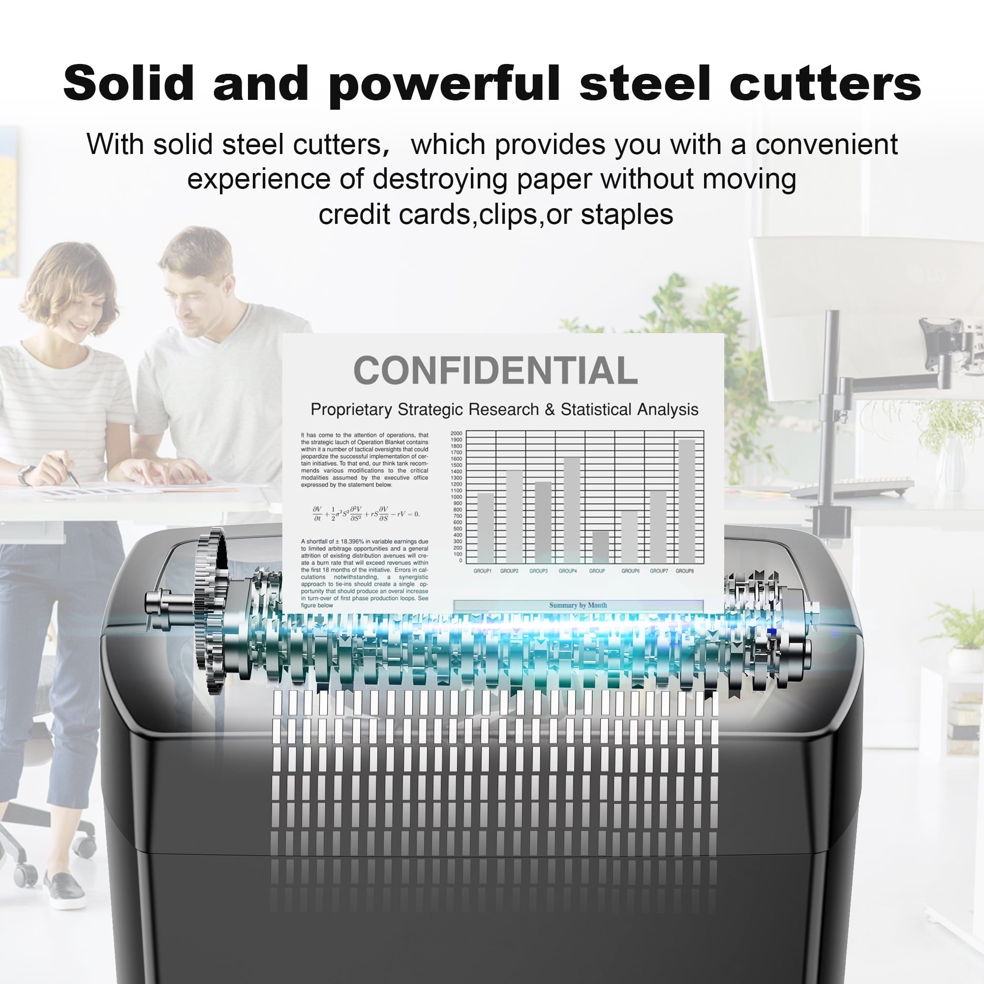 Bonsaii 12 Sheet Cross Cut Paper Shredder with 5.4 Gallons Wastebasket Home Office Use