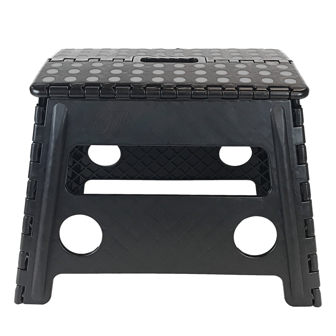 Core Pacific 12 inch Step Stool Black with Gray Dots