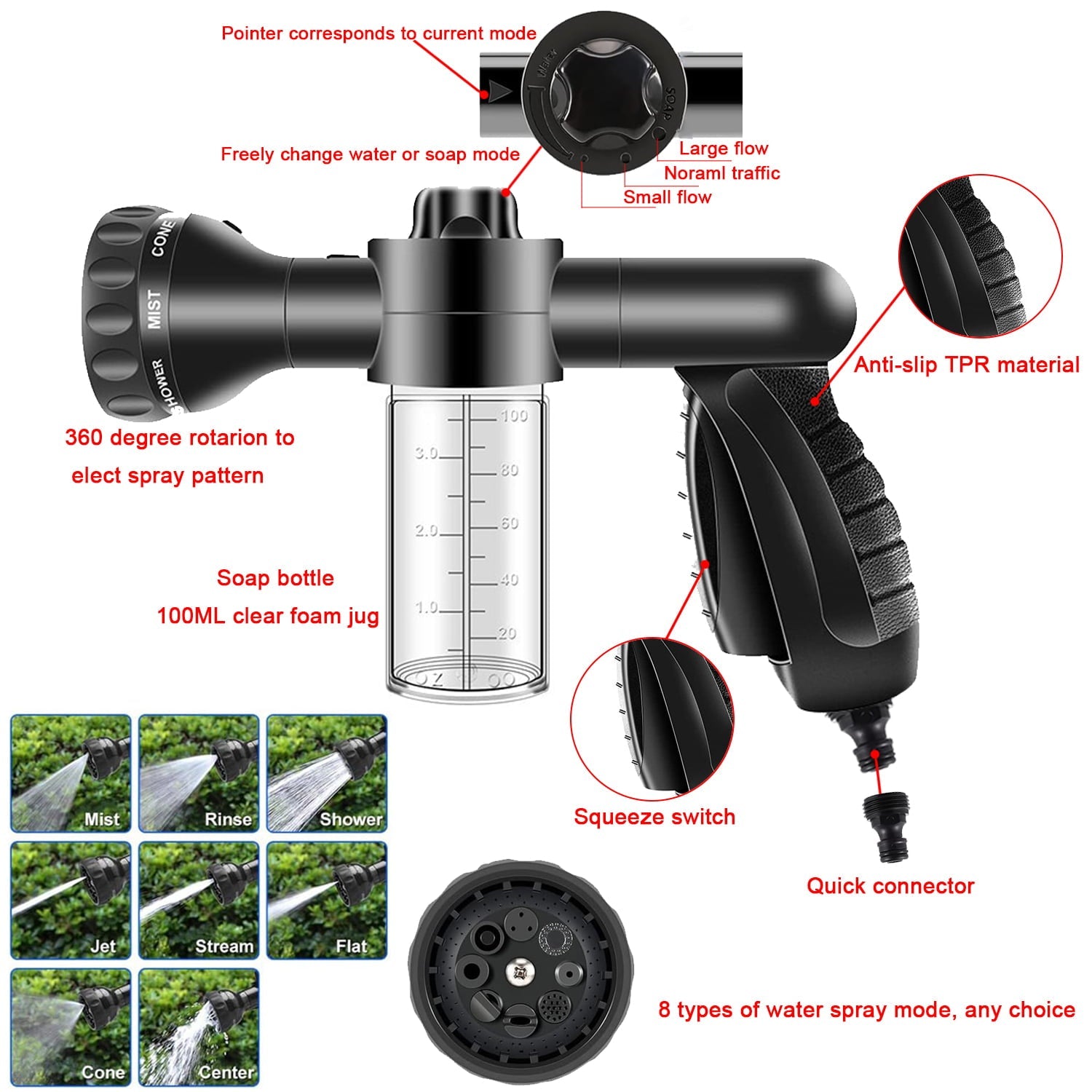 YILAIRIOU Car Wash Cleaning Kit with Foam Gun Sprayer Microfiber Sponge and Towels Tire Brush Collapsible Bucket Built for The Perfect Car Wash Kit, for Cleaning Car Gardens and Pets