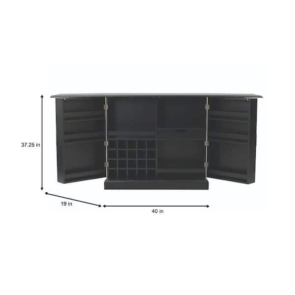 Jamison Black Bar with Expandable Storage