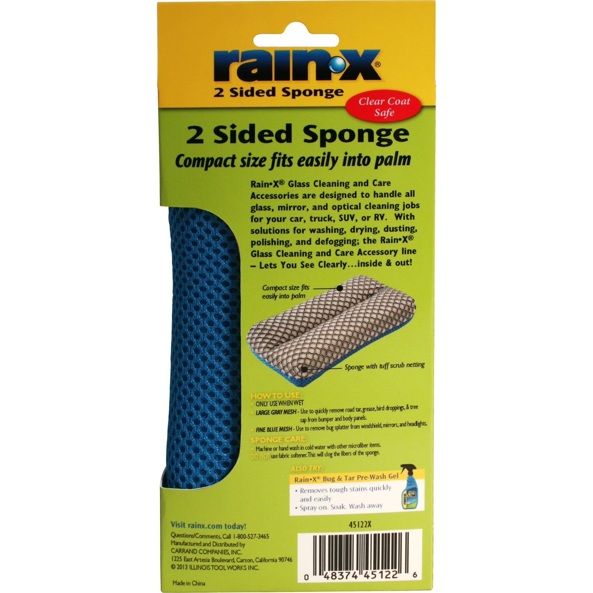 Rain-x Compact 2-Sided Automotive Bug Grime and Tar Sponge