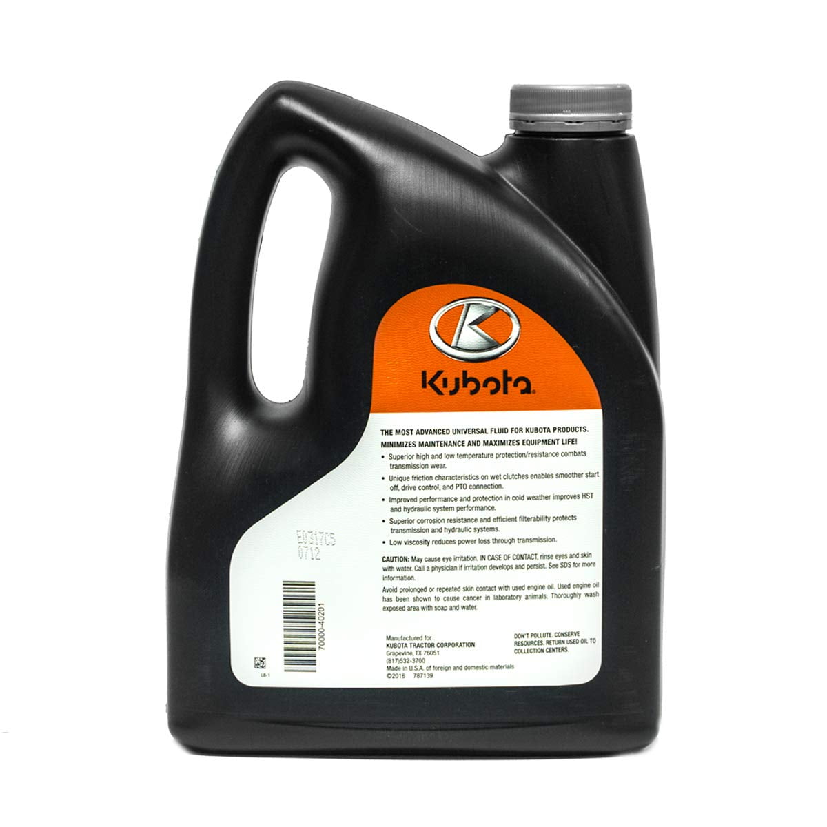 Kubota Genuine OEM Super UDT2 Trans-Hydraulic Fluid One Gallon 70000-40201
