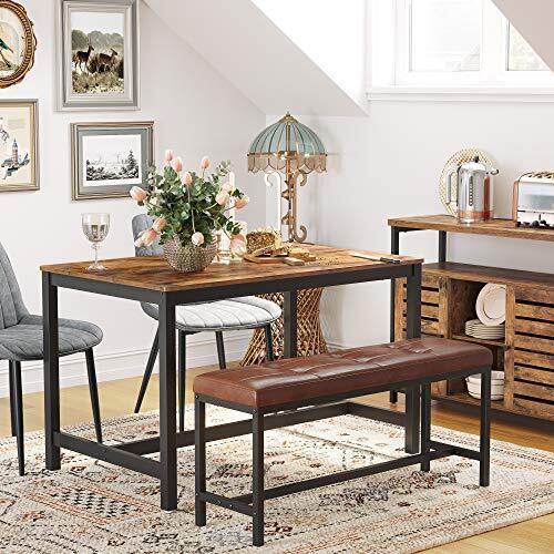 VASAGLE 47 Inches Dining Room Table for 4, Industrial Style with Heavy Duty M...