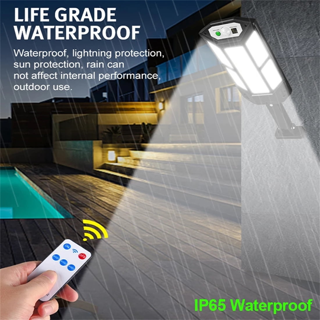 Solar Street Light Outdoor, Ultra Bright Solar Motion Sensor Flood Light Outdoor Dusk to Dawn, IP65 Waterproof Solar Lights for Yard Garden Street Security Lighting