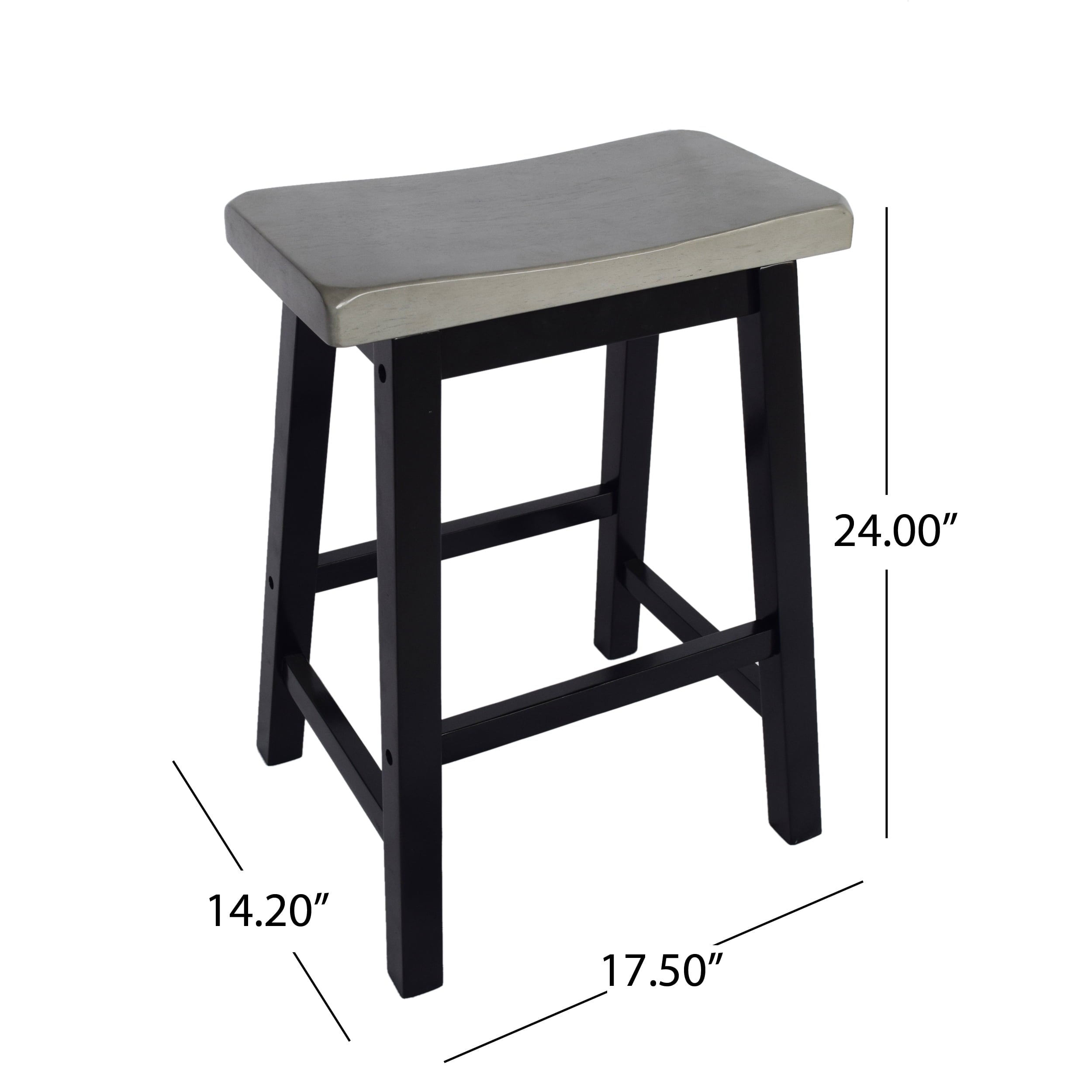 Noble House Dickson Farmhouse 4 Seater Rubber Wood Counter Dining Set, Gray and Black