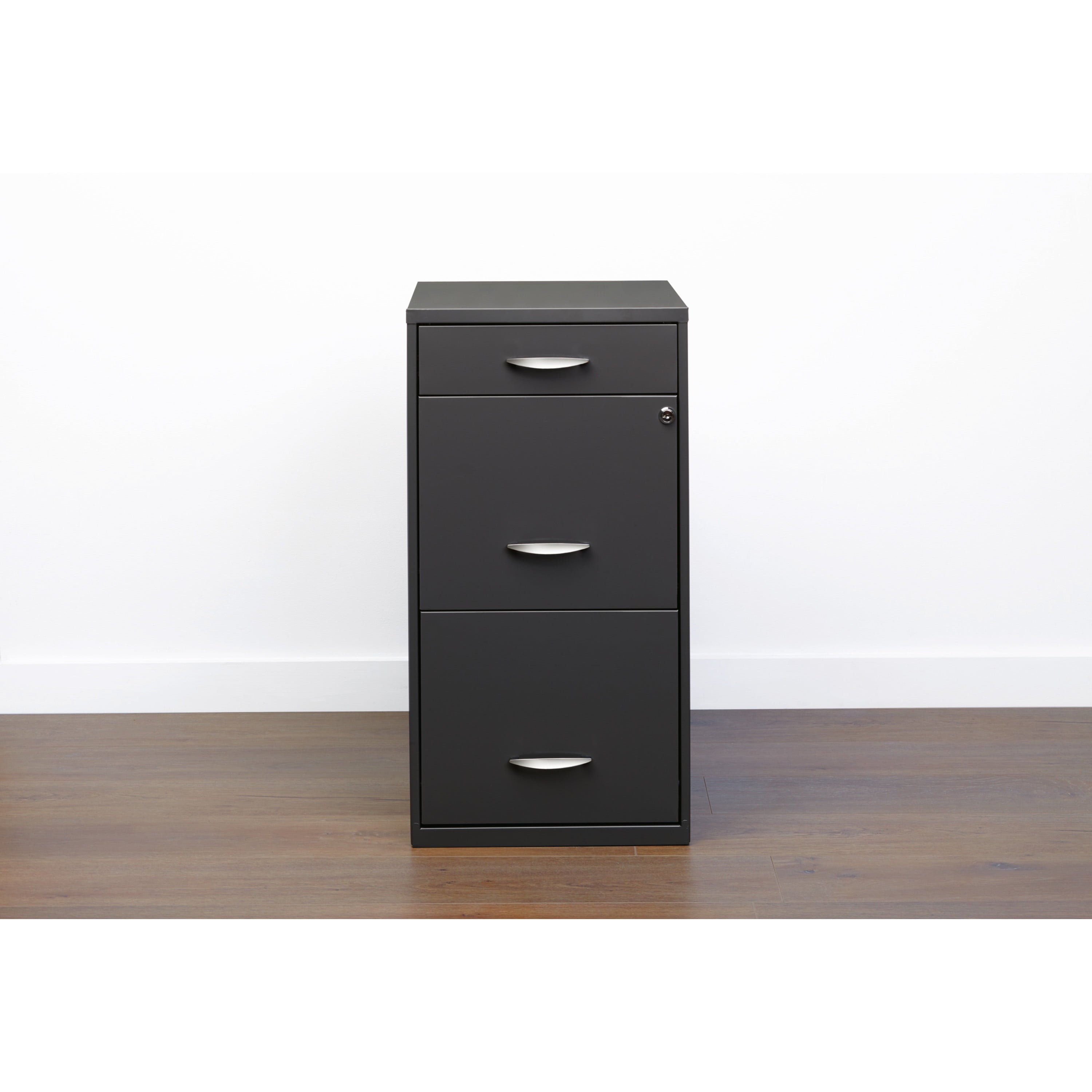 Space Solutions 3 Drawer Letter Width Vertical File Cabinet with Pencil Drawer, Charcoal