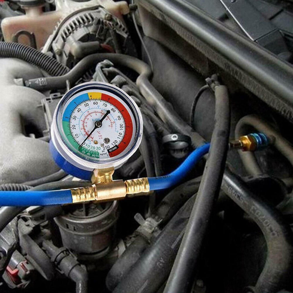 Car AC Refrigerant Refill Kit|AC Gauge Set Air Conditioner Refrigerant Filling Tool|Reusable Refrigerant Charge Hose A/C Charging Tool for Cars Trucks