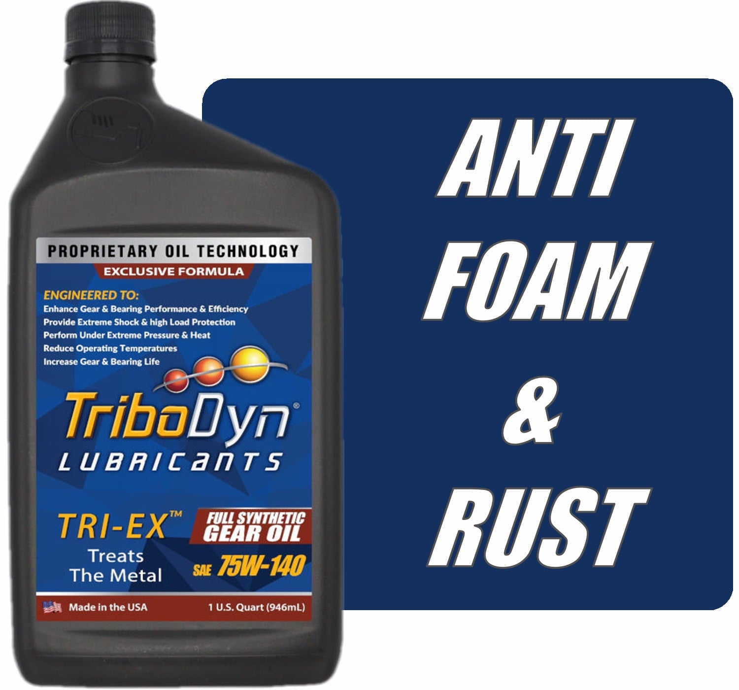 TriboDyn Tri-Ex SAE 75W140 Synthetic Gear Oil - 1 Quart Bottle