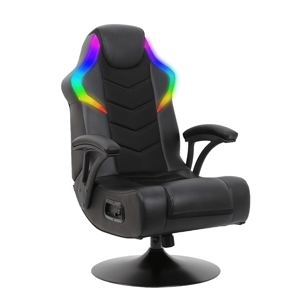 X Rocker Nemesis RGB Pedestal Gaming Chair, Black Mesh, 31.89