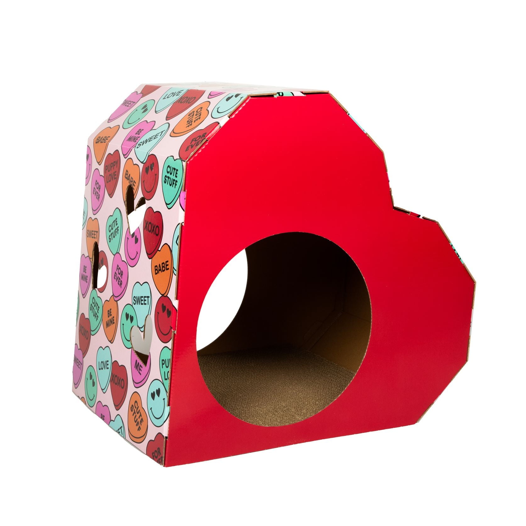 Kitty City Valentine's Conversation Heart, Corrugated Paper, Cat Scratch House