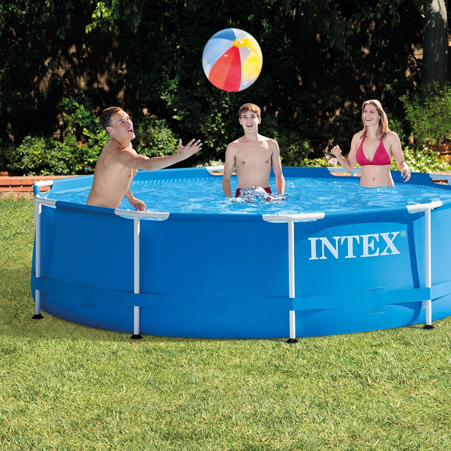 Intex 10 Ft x 30 In Above Ground Round Swimming Pool, (Pump Not Included)