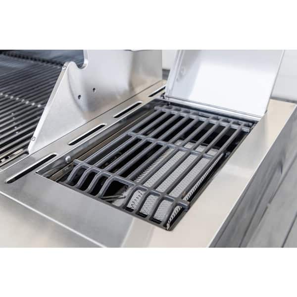 4-Burner Propane Gas Grill with Searing Side Burner in Black