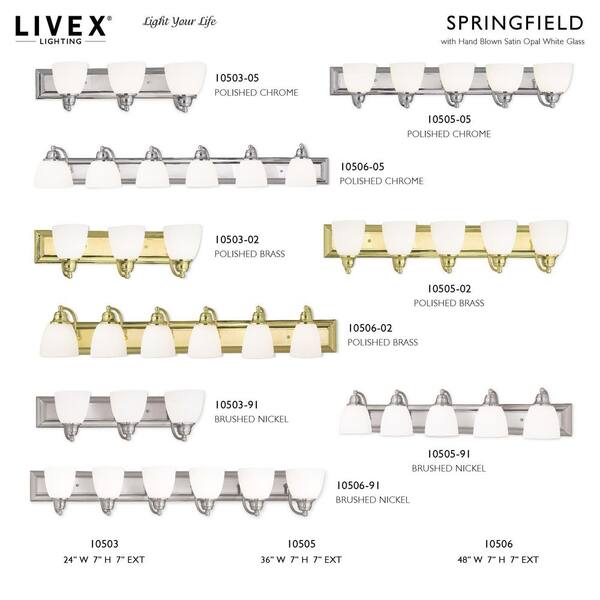 Springfield 3 Light Polished Chrome Bath Vanity