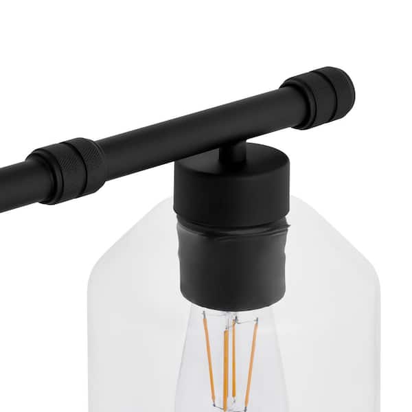 Laurel Brook 34 in. 4-Lights Matte Black Industrial Bathroom Vanity Light