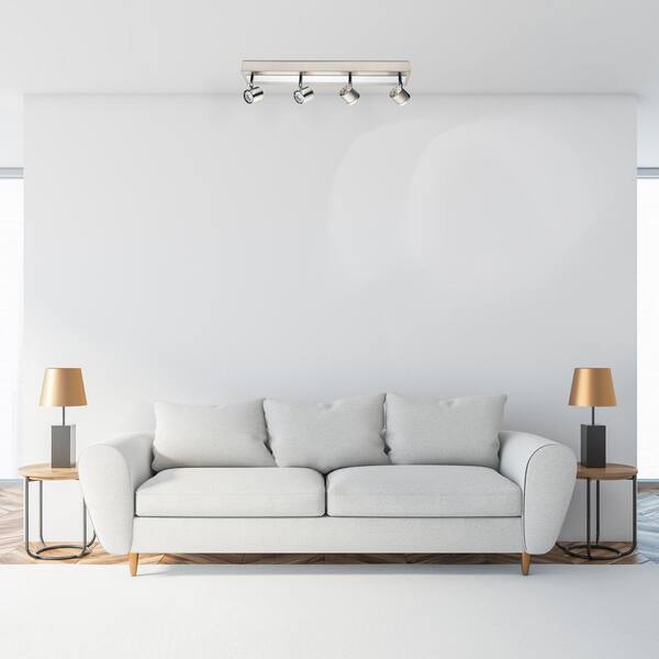 Pierino 2 ft. Satin Nickel and Chrome Integrated LED Track Lighting Kit with Adjustable Heads