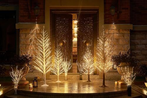 Lighted Twig White Alpine Tree with Fairy Lights 6FT 810 LED for Indoor Outdoor