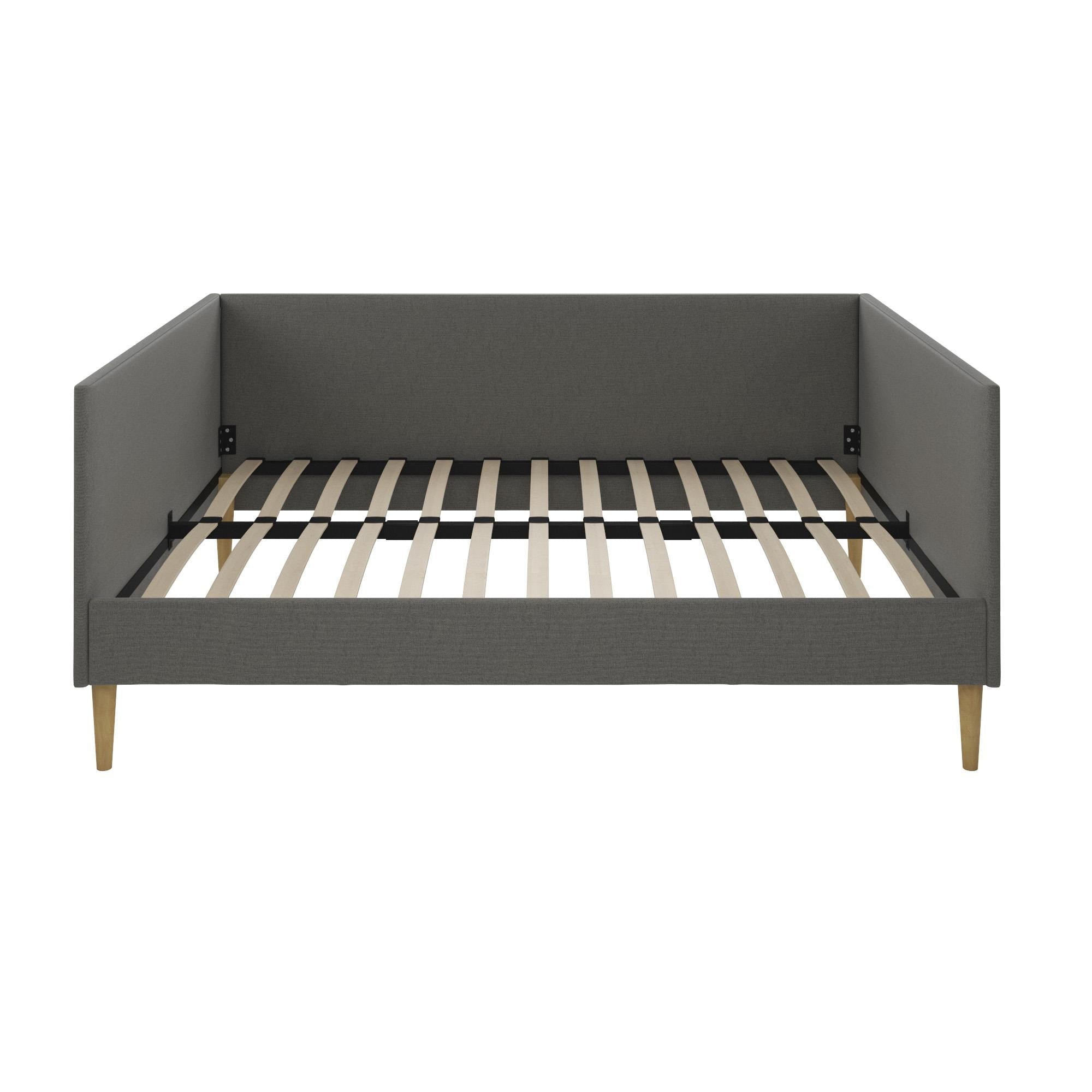DHP Franklin Mid-Century Upholstered Daybed Frame, Gray Linen, Queen