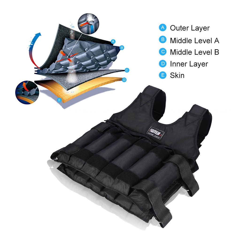 Estink Adjustable Weight Vest 110 Lbs. Workout Weighted Vest Comfortable Exercise Training Fitness