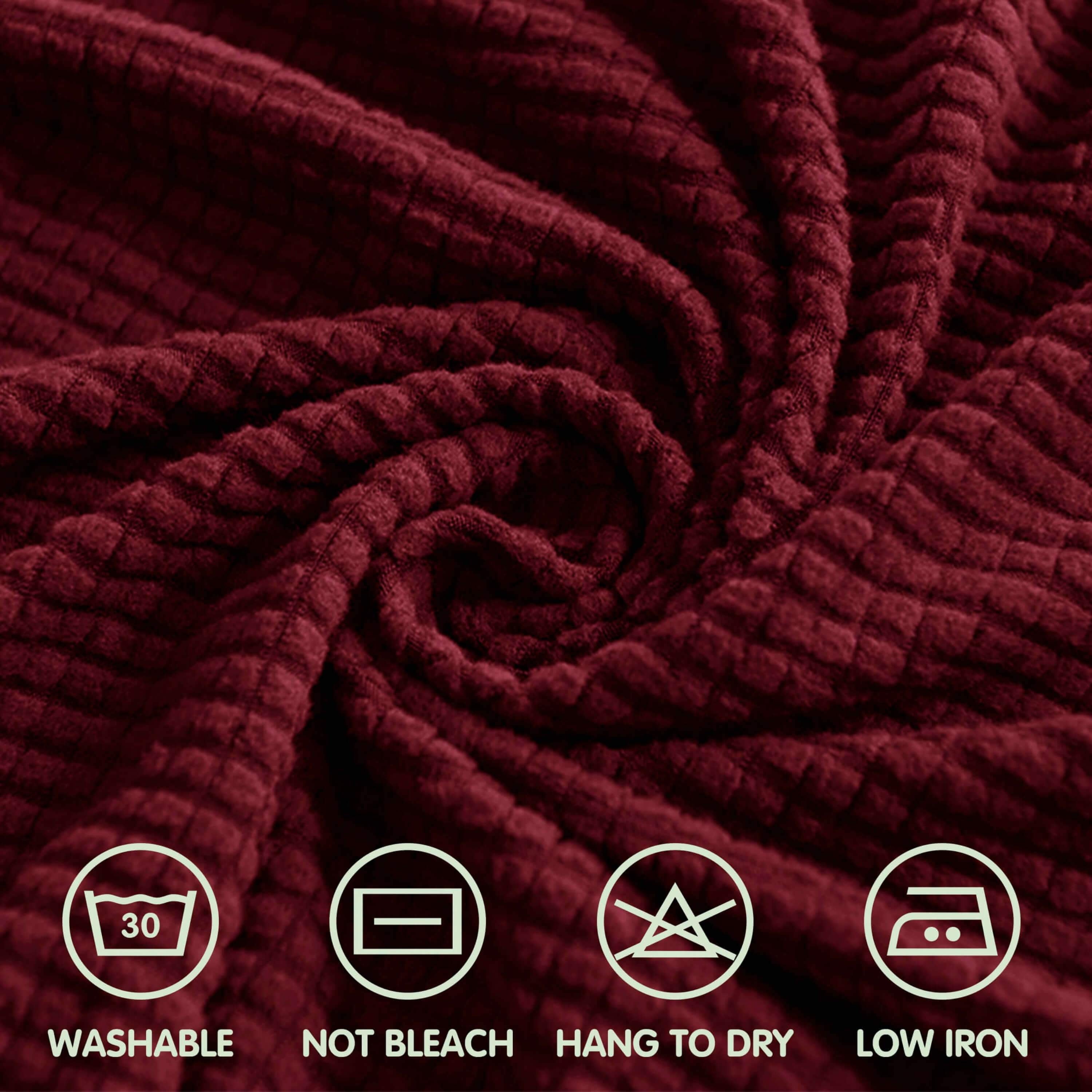 CHUN YI Sofa Cover with Separate Cushion Slipcover Stretch Checks (Sofa, Wine)