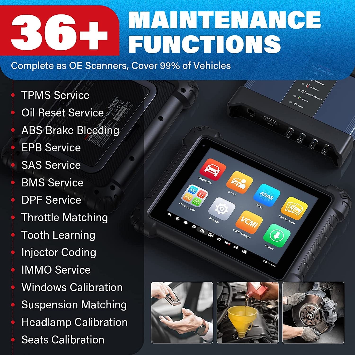 Autel Maxisys MS919 Car Diagnostic Scan Tool Intelligent Diagnostics Topology 2.0,ECU Programming & Coding, 40+ Services Upgrade of MS909 Ultra Lite