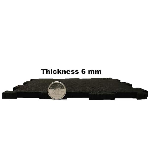 Pro Series Black-01 6 mm 24 in. W x 24 in. L Interlocking Rubber Tile Box of 10 (40 sq. ft.)