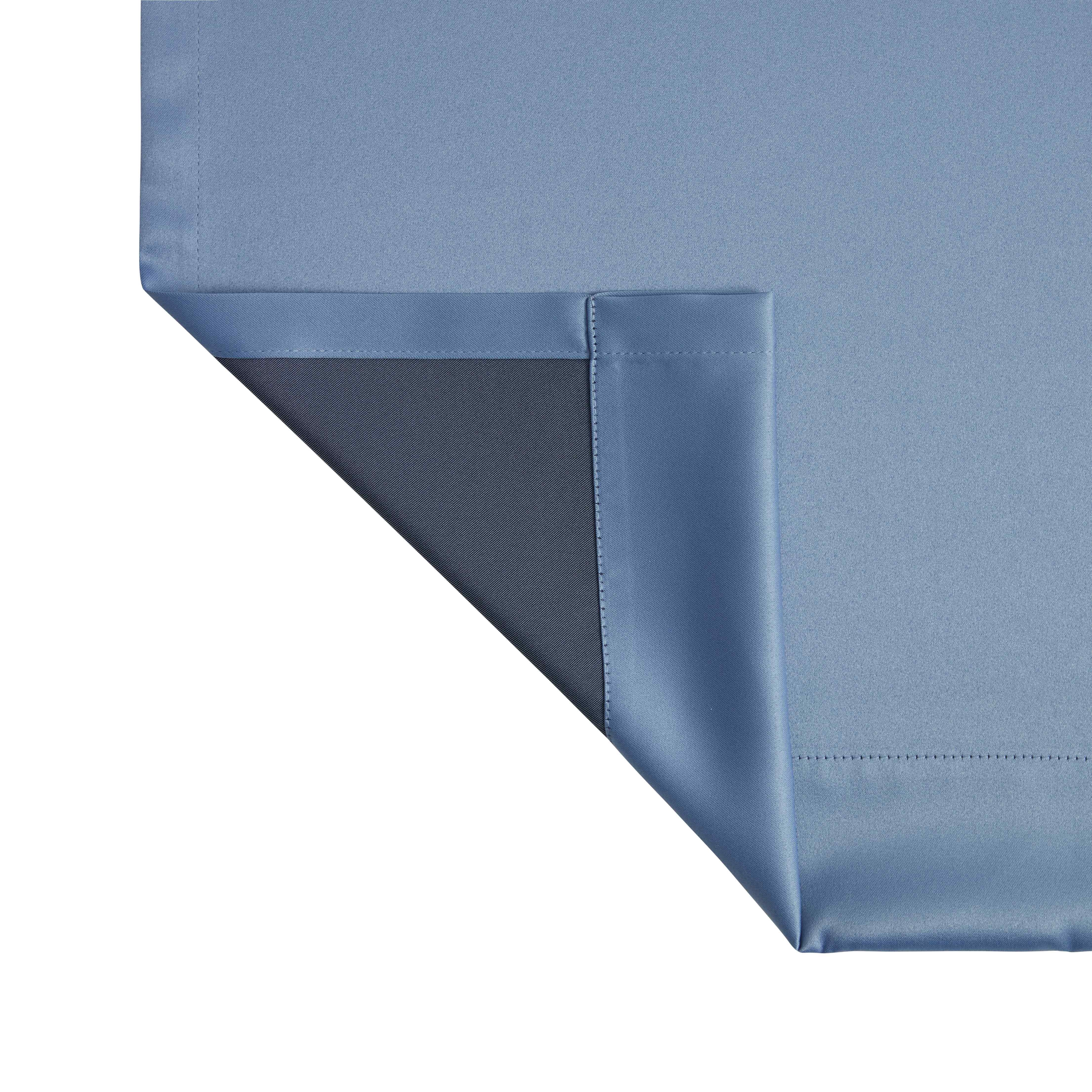 Mainstays Solid Blue Quartz Room Darkening Rod Pocket Curtain Panel Pair, 30