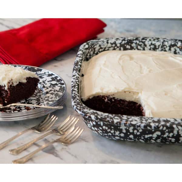 Red Swirl 4.5 qt. Enamelware Baking Pan