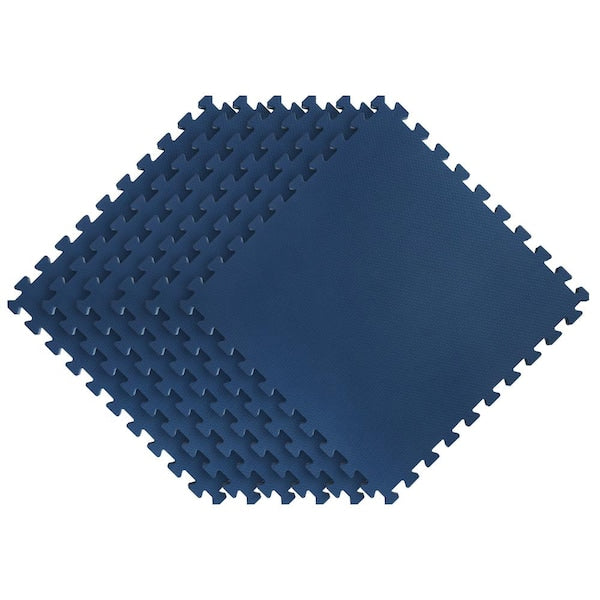 Bohemian Reversible Interlocking Foam Blue 24.8 in. x 24.8 in. x 0.47 in. Floor Tiles (6 pack) (24 sq. ft.)