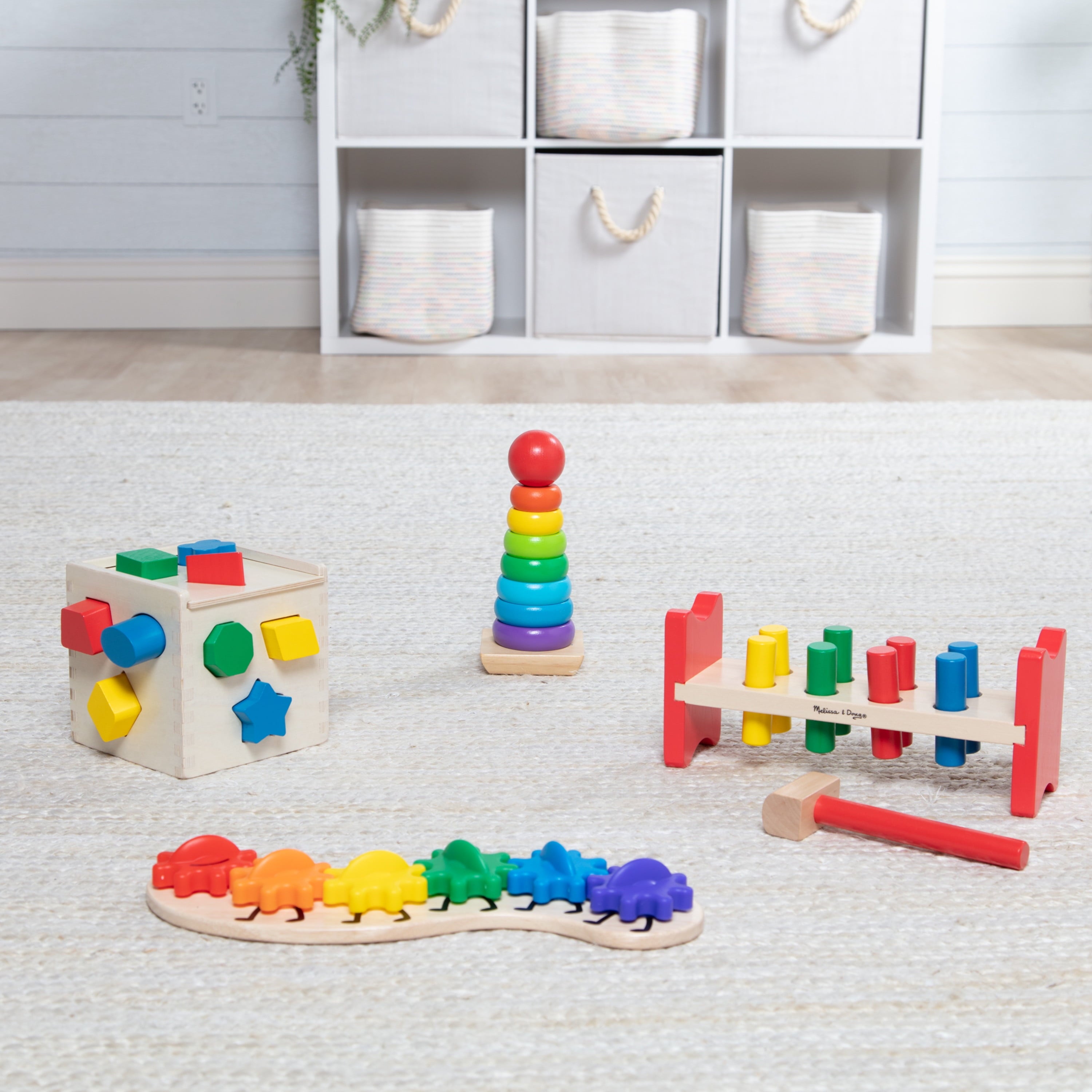 Melissa & Doug 4 Wooden Classic Rainbow Learning Toys