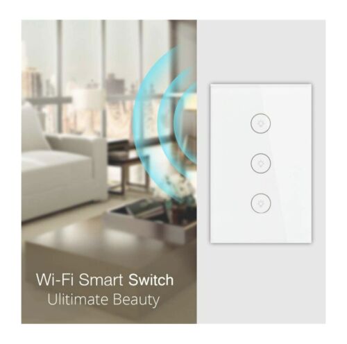 WiFi MOES Smart Wall Light Switch Glass Panel Rf433 Smart Life Pp Remote Control