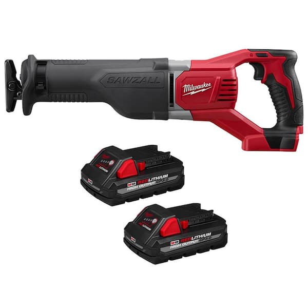 M18 18V Lithium-Ion Cordless SAWZALL Reciprocating Saw with Two 3.0Ah Batteries