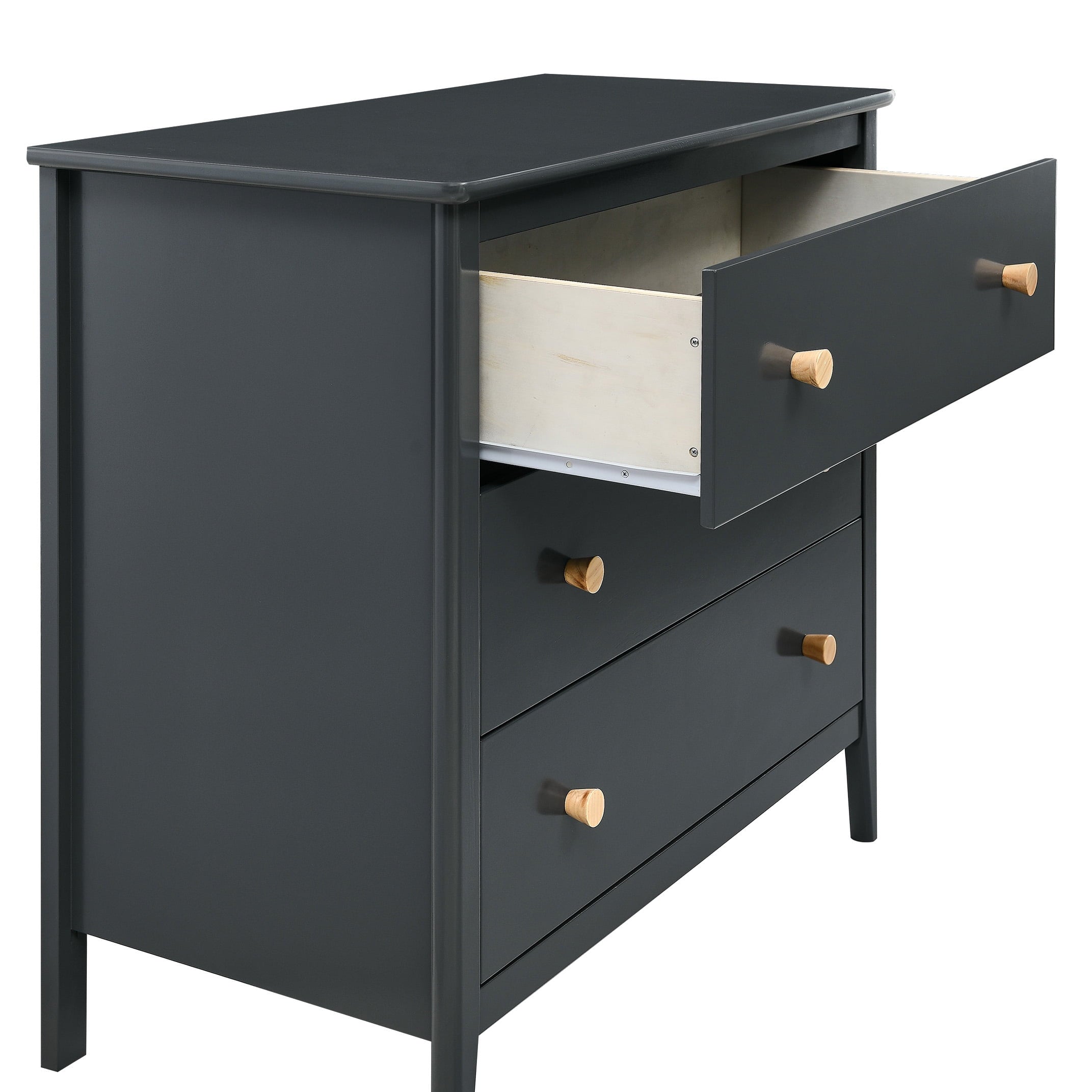 Delta Children Casey 3 Drawer Dresser, Charcoal Grey/Natural