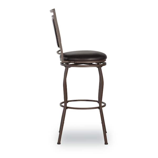 Townsend Adjustable Height Dark Brown Cushioned Bar Stool (Set of 3)