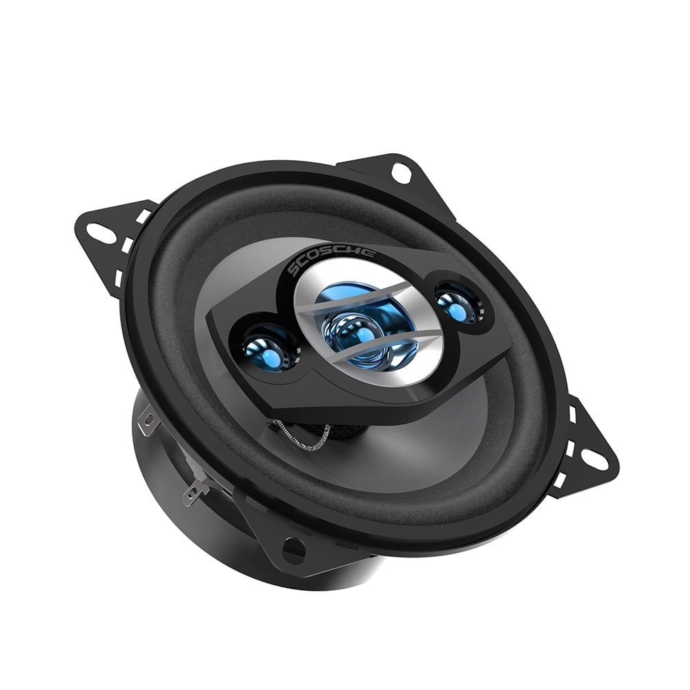 Scosche Hd4004sd Hd 4 in. 4-Way Coaxial 120 Watts Max Car Stereo Speakers, Pair New