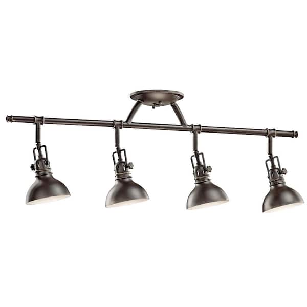 Hatteras Bay 2.6 ft. 4-Light Olde Bronze Halogen Ceiling Mounted Hard Wired Track Lighting Kit