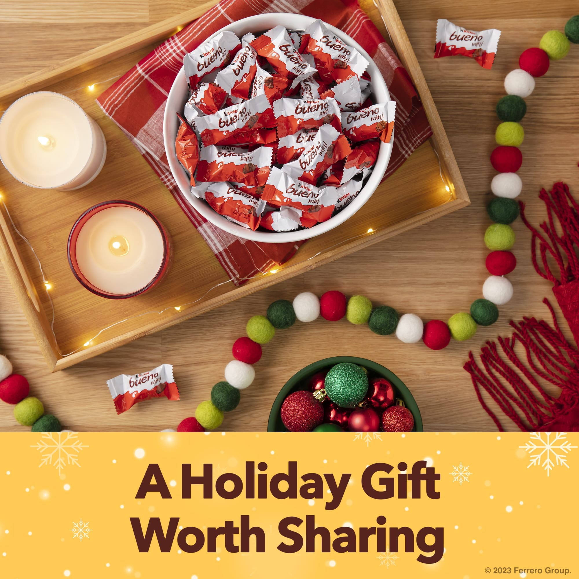 Kinder Bueno Mini, Milk Chocolate Bar, Holiday Stocking Stuffer, Family Pack, 9.5 oz