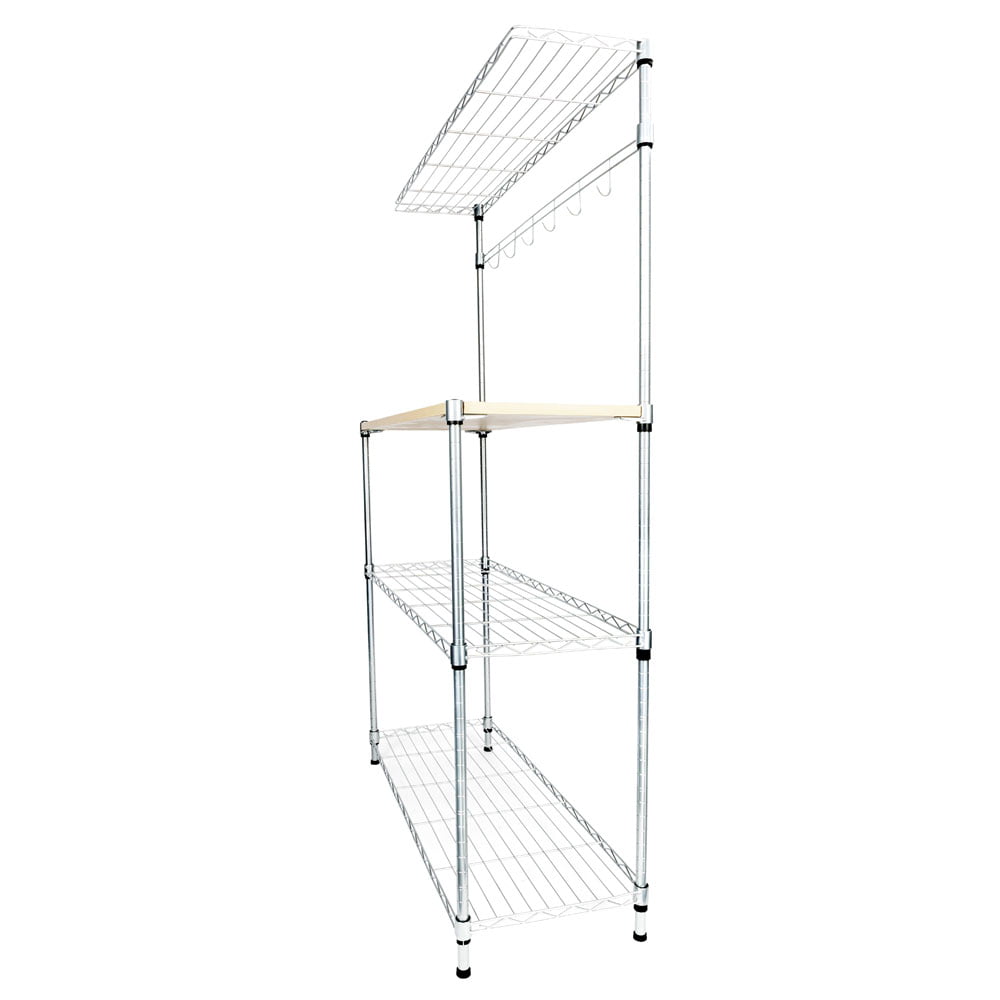 Veryke 4-Tier Bakers Racks with MDF Board for Microwave, Storage Racks for Kitchens