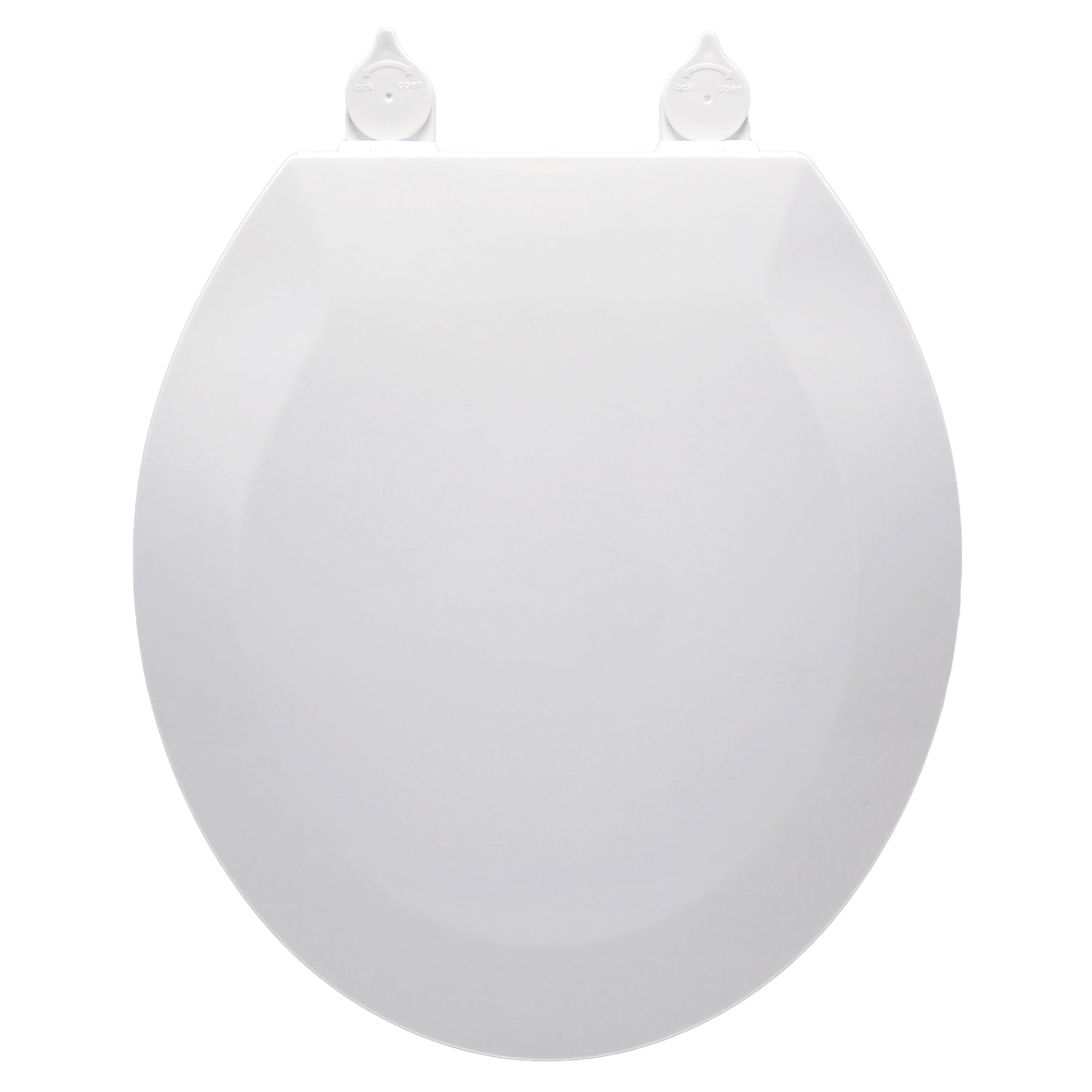Mainstays White Round Plastic Toilet Seat, Easy off