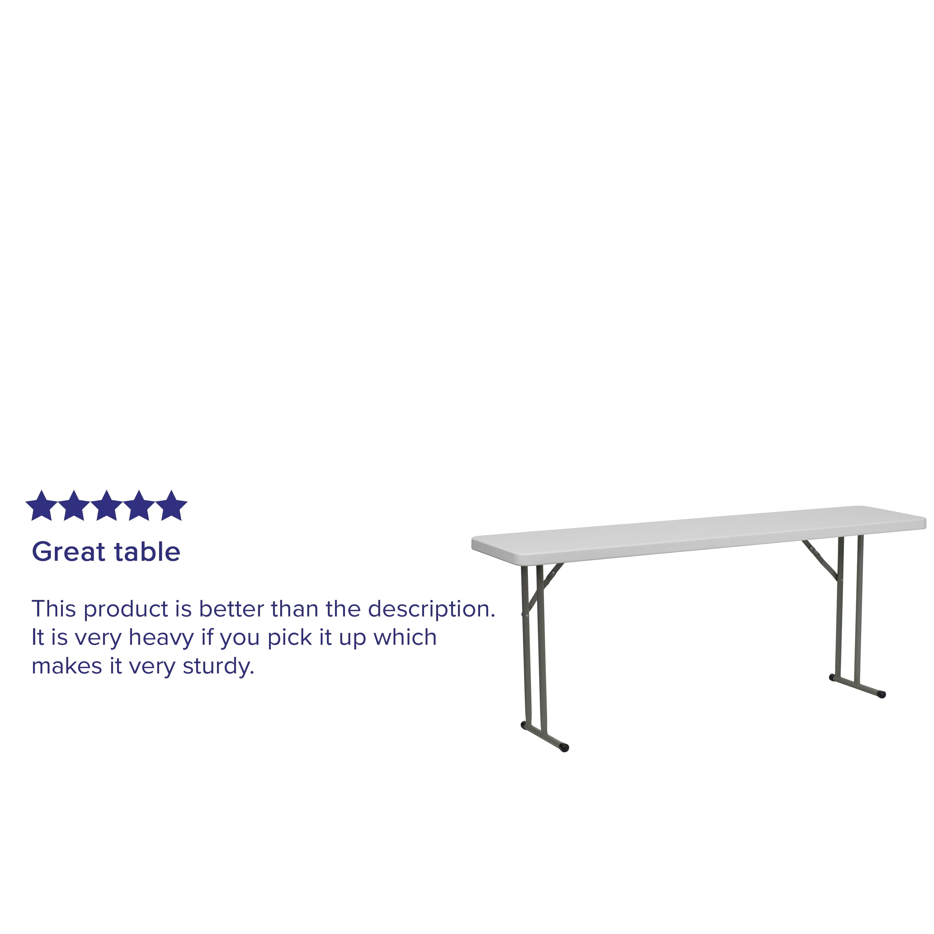 Flash Furniture 6-Foot Granite White Plastic Folding Training Table