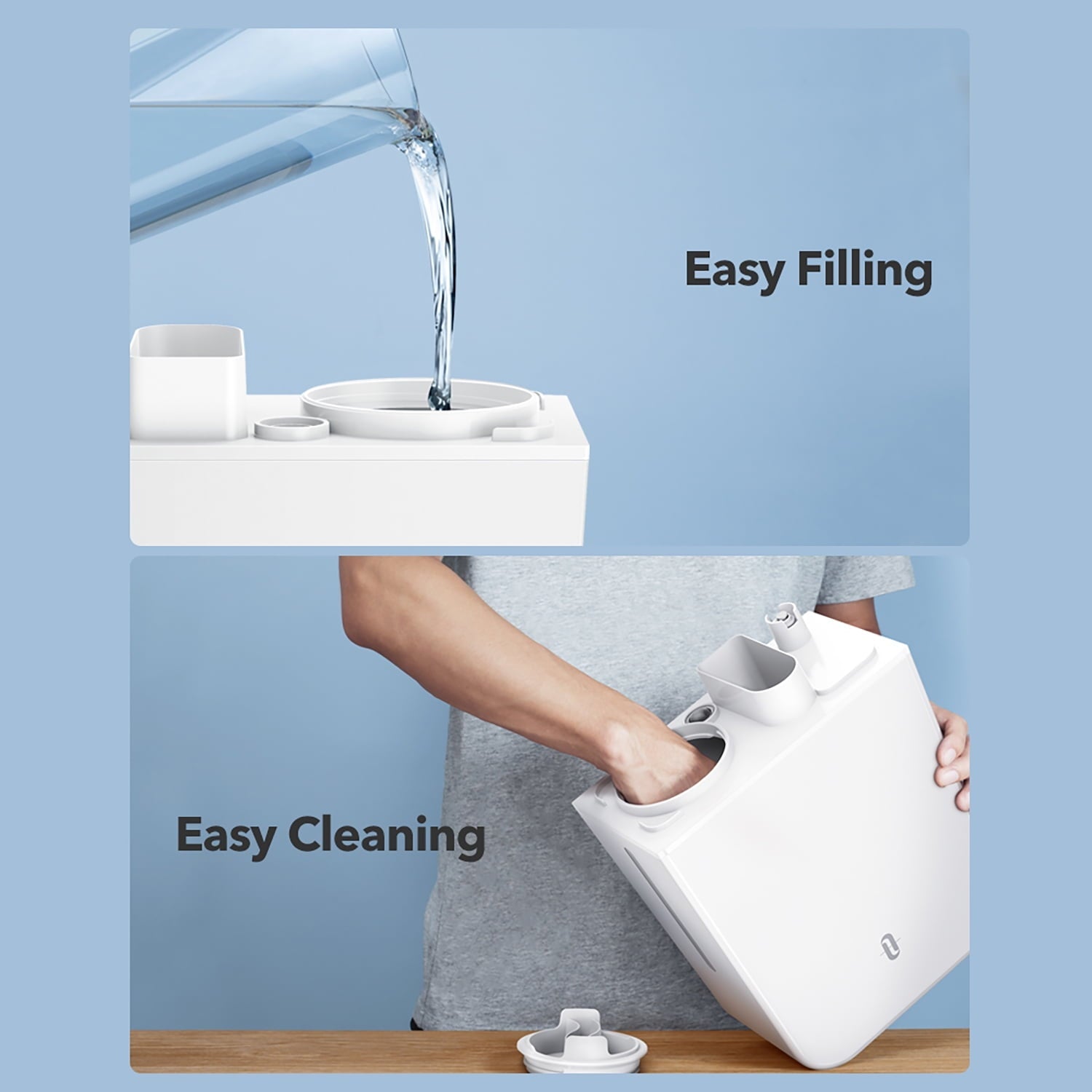 TaoTronics Humidifiers 6L Ultrasonic Cool Mist Humidifier with Humidistat, LED Display, Sleep Mode, 26dB Whisper Quiet, White