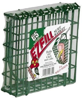 C&S Products Hanging EZ Fill Suet Cake Wild Bird Feeder- Green