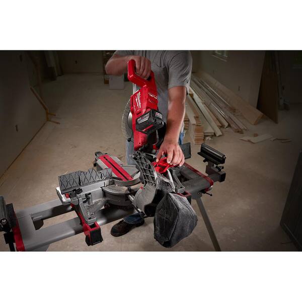 M18 FUEL 18V Lithium-Ion Brushless Cordless 10 in. Dual Bevel Sliding Compound Miter Saw with Stand (Tool-Only)